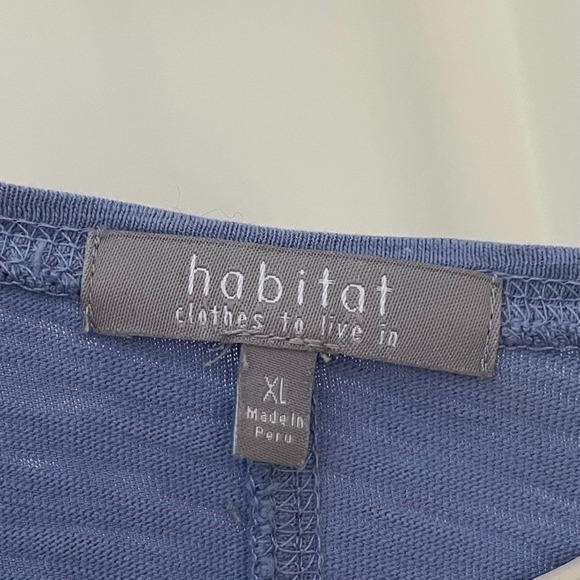 Habitat XL Periwinkle 100% Cotton Pebble Knit 3/4 Sleeve Boxy Top - Picture 2 of 6